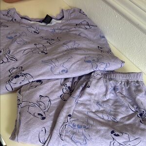 Disney Purple Pajama Set with Black Line Art